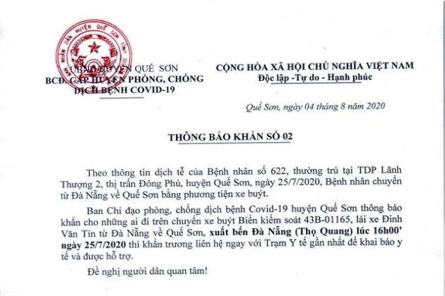 Thông báo khẩn số 02